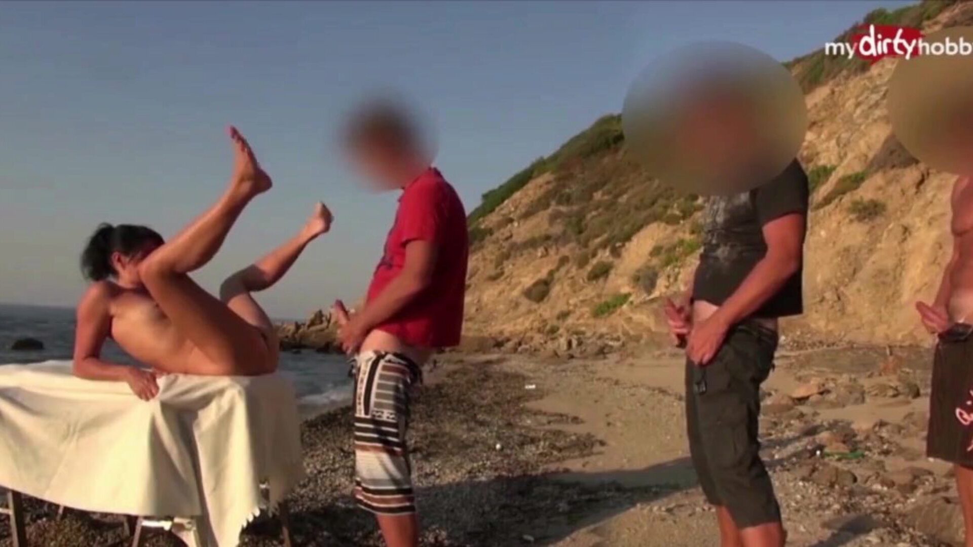 MyDirtyHobby - five boyz take turns on nice-looking mother I'd like to fuck at the beach